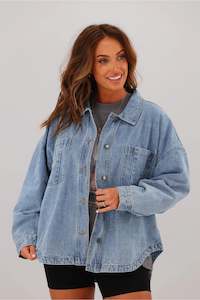 Womens Menu Bar: ALL ABOUT EVE SHACKET - DALE SHACKET / LIGHT BLUE
