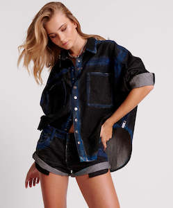 One Teaspoon: ONE TEASPOON DENIM SHORTS - BANDIT LOW WAIST / BLUE PUNK