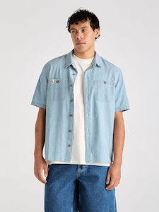 Mens Spring Collection 24: LEE  S/S SHIRT - LEE WORKER / WASHED CHAMBRAY