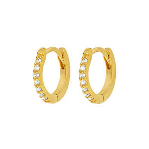 Midsummer Star Jewelery: MIDSUMMER STAR EARRINGS - SPARKLES MICRO HUGGIES GOLD