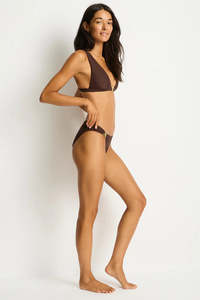 SEA LEVEL BIKINI - LUMINARA CHAIN LINK LONGLINE TRI TOP / COCOA