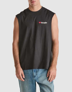 Wrangler Product: WRANGLER - FANGS MUSCLE TEE - WORN BLACK