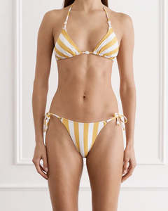 HEAVEN BIKINI - KYLIE  TIE SIDE PANT-WHITE/YELLOW