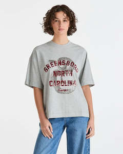 WRNAGLER RATTLED BOXED TEE-MID GREY MARLE