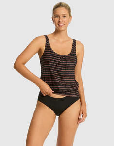 Sea Level: SEA LEVEL - RIPTIDE BLOUSON TANK MULTIFIT SINGLET TOP / BLACK