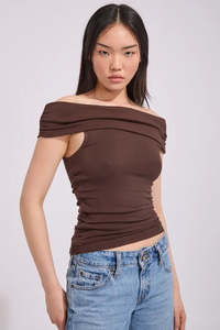 Womens Tops: ALL ABOUT EVE - MADDIE KNIT TOP / BROWN