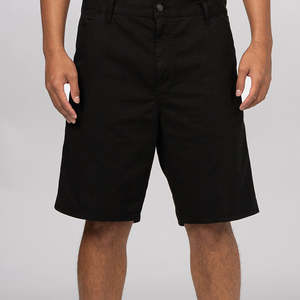 Mens Bottoms: Single Knee Short - Black Garment Dyed