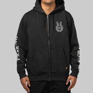 Fr2: Logo Within Face Outline Zip Hoodie - Black
