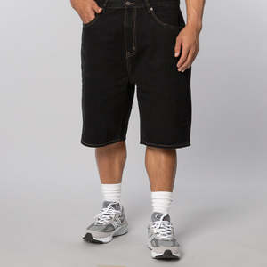 Bottoms: Denim Standard Short - Raw Black