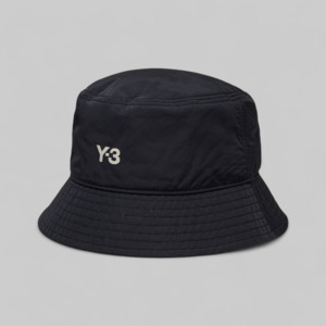 Bucket Hat: Strap Bucket Hat - Black