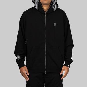 Bape Shark Hoodies: Ape Head One Point Shark Zip Hoodie - Black