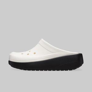 Crocs New Styles: Blunt Toe Blocked Clog - Chalk
