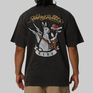 Fr2: Rabbits Tattoo Garment Dye T-Shirt - Black