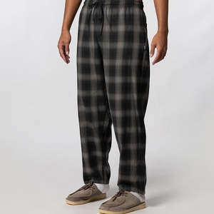 Main Outlet Mens Bottoms: Hombre Check Easy Pant - Black/Grey