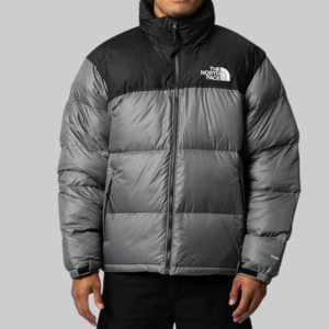The North Face: 1996 Retro Nuptse Jacket - Smoked Pearl/TNF Black