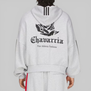Adidas: X Willy Chavarria Full Zip Hoodie - Light Grey Heather