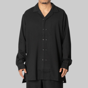 Wool Adaptive Overshirt - Black