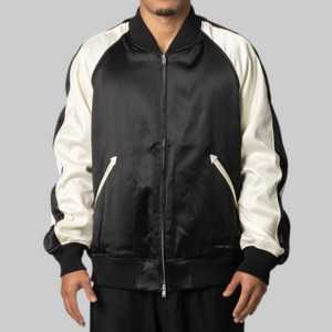 Y 3: Liquid Logo Graphic Satin Souvenir Jacket - Black