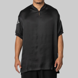 Y 3: Liquid Logo Satin Jersey - Black
