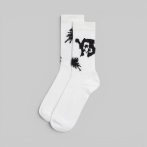X CHITO Graphic Crew Socks - White