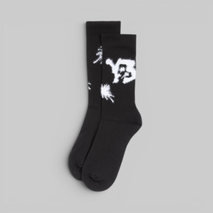 X CHITO Graphic Crew Socks - Black