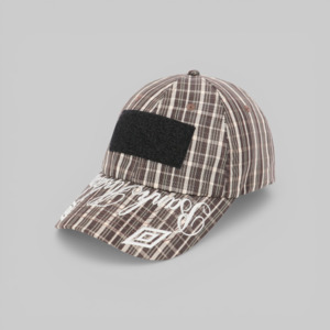 Main Outlet Accessories Caps: Check Hazard Cap - Beige Dark Brown