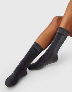New In 1: Ines Shimmery Socks Black