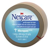 Medical Aid: Nexcare Micropore Gentle Paper Tape Tan 25.4mm x 9.14m