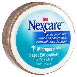 Nexcare Micropore First Aid Tape, Tan, 12.7 mm x 9.14 m