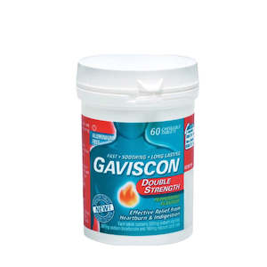 Gut Health: Gaviscon Double Strength Peppermint Chew 60 Tablets