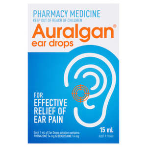 Ear Care: AURALGAN Ear Pain Relief Drops 15ml