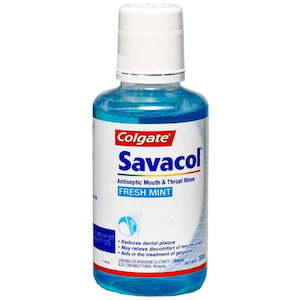 Oral Care: Savacol Fresh Mint M&T Rinse 300ml