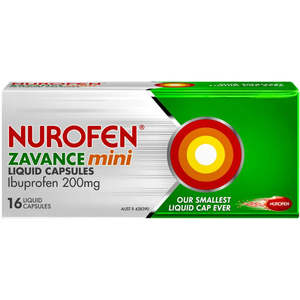 Medication: NUROFEN Zavance Mini Liquid Caps 16s