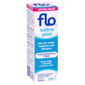 Cough And Cold: FLO Saline Plus Nasal Spray 30ml