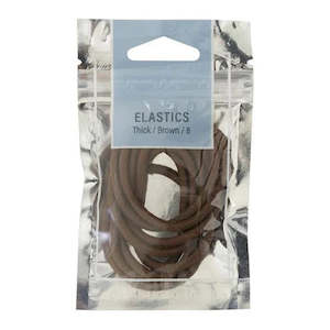 MAE 40-2200BR Elastic Thick Brown Hair Ties 8
