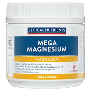 Ethical Nutrients Mega Magnesium Powder Raspberry