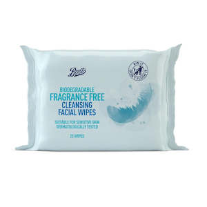 Boots Biodegradable Cleansing Wipes Fragrance Free 25s
