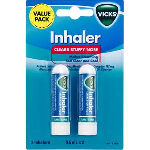 Nasal Medicines: Vicks Inhaler Singler 0.5ml Twin Pack 2pk