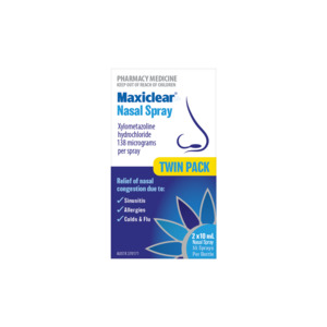 Maxiclear Xylometazoline Nasal Spray10mL Twinpack 2pk