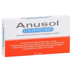 Anusol Suppositories 12pk