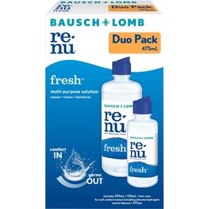 Bausch Lomb: Bausch + Lomb Renu Fresh Multi Purpose Solution Duo Pack with Lens Case 355ml + 120ml