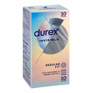 Durex Condoms Invisible Regular Fit 10pk