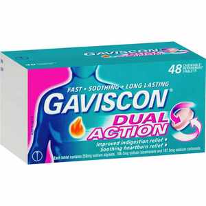 Gaviscon: Gaviscon Dual Action Peppermint Tablets 48s