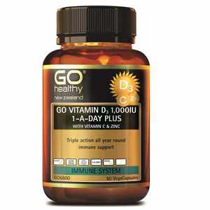 Go Healthy: GO Healthy GO Vitamin D3 1,000IU Plus Vitamin C & Zinc VegeCapsules 60s