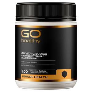 Go Healthy: GO Healthy GO Vita-C 500mg Blackcurrant Chewable Tablets 200s