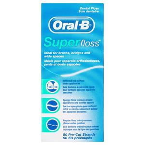 Dental Floss Picks: Oral B Super Floss Unwaxed 50m