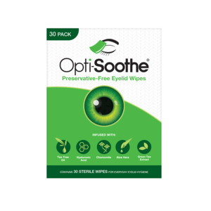 Opti-Soothe Preservative Free Eyelid Wipes 30s