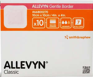 Allevyn Gentle Border Adhesive Dressing Pad 10x10cm (Sold as Single Unit/Pad)