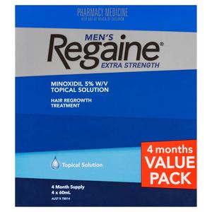 Hair Hair Loss Treatments: Regaine Men's Extra Strength 4 Mth Supply 4x60ml