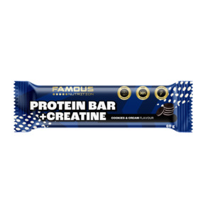 Sports Supplements: Famous Nutrition Creatine Protein Bar Cookies & Cream 60g